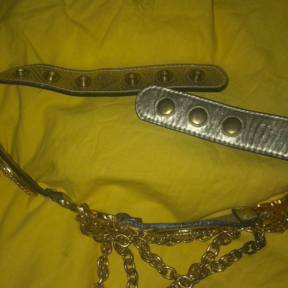 Gold and rhinestone high dollar belt altered XS - Picture 4 of 4